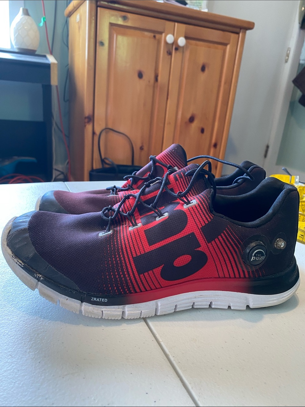 Reebok Men's Athletic Shoes - Red and Black